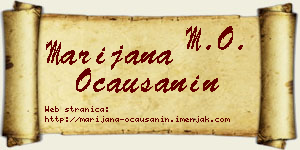 Marijana Očaušanin vizit kartica